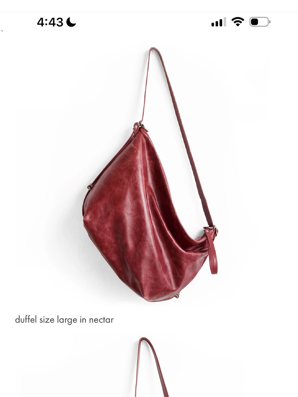 Rough & Tumble Large Duffel in Nectar with clip on strap